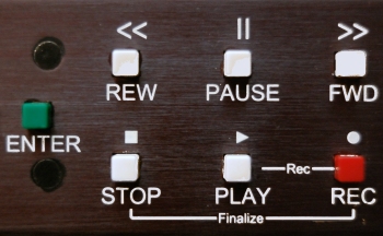 DVD Transport Buttons showing links for Record and Finalize